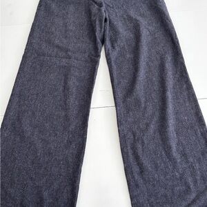 H&M Charcoal wool Wide leg Button Down pants